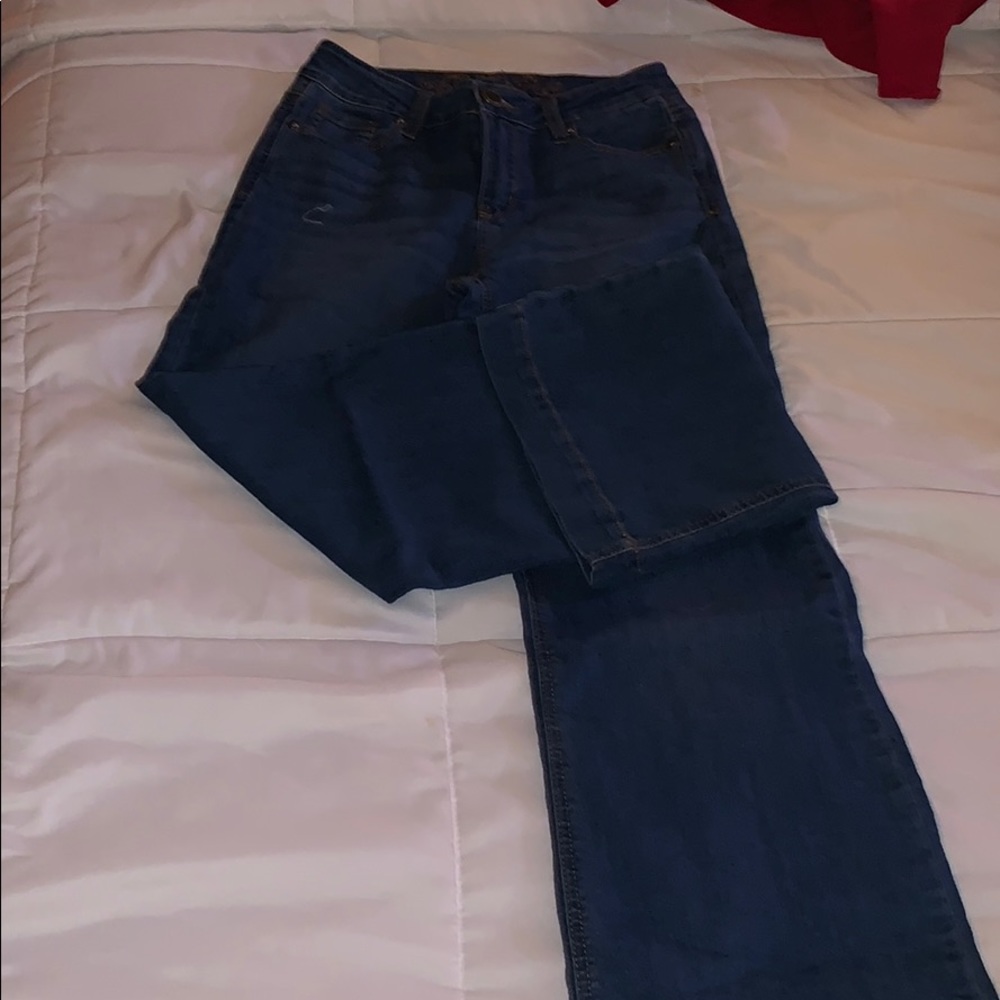 Wide legged flare full length jean
